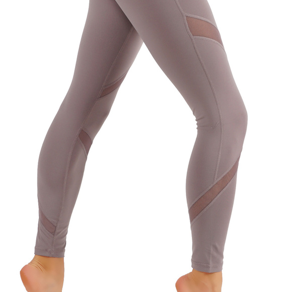 Mesh-Panel Active Leggings with Zipper Pocket - Picture 5 of 5